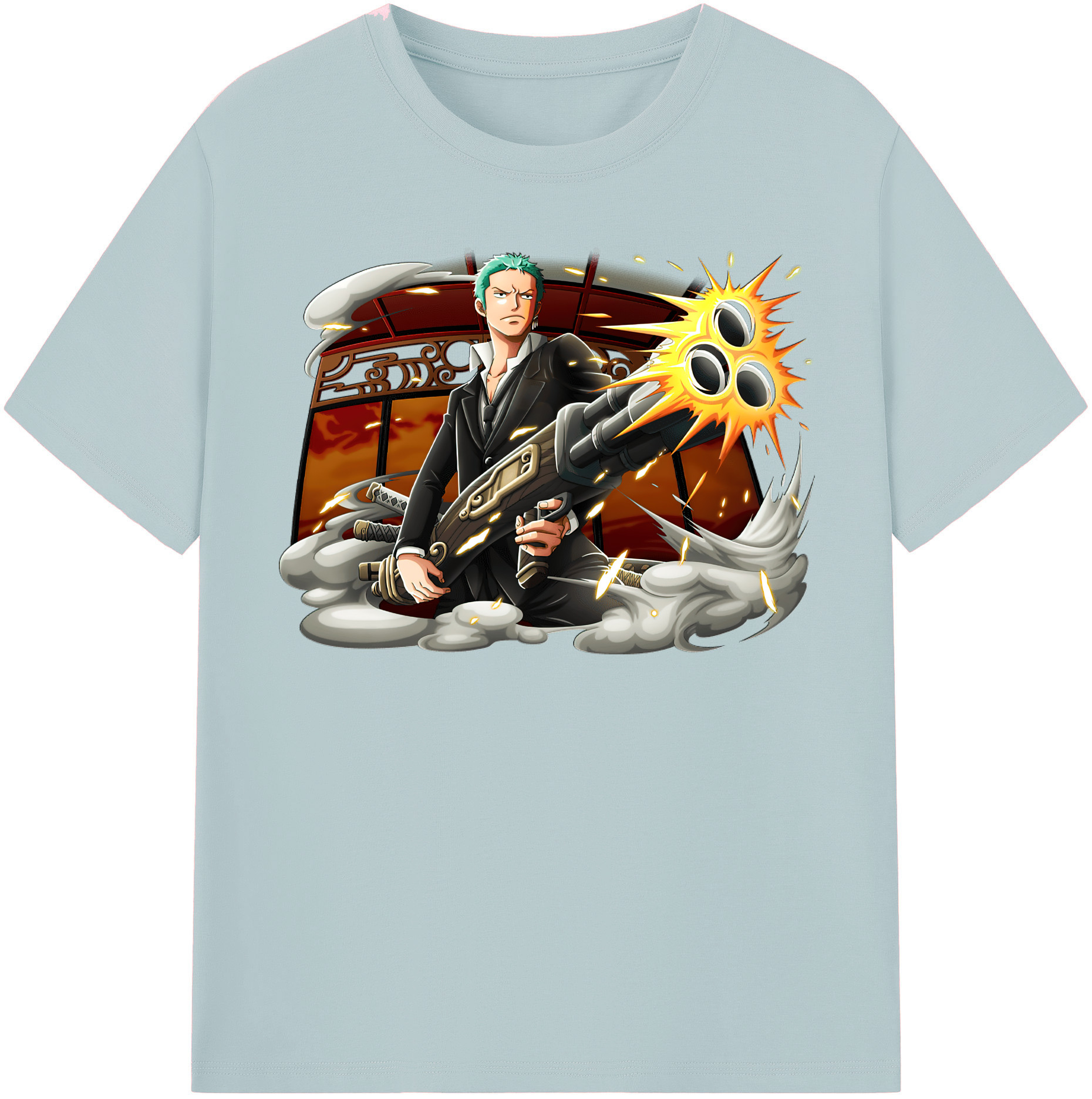 ワンピース ロロノア・ゾロ ONE PIECE Roronoa Zoro 綿100％半袖Tシャツ（フロントプリント）